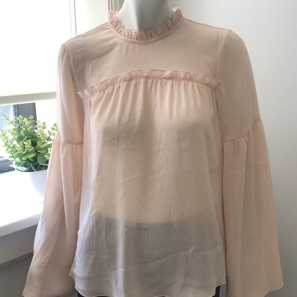 Carolina Belle Shear Blush Blouse Size Medium - Picture 2 of 6